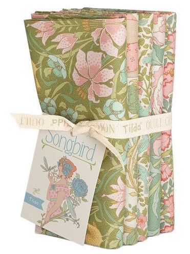 Tilda Fabrics  Songbird Fat Quarter Bundle TIL300253 Green