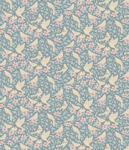 Tilda Fabrics Songbird TIL100651 Blue