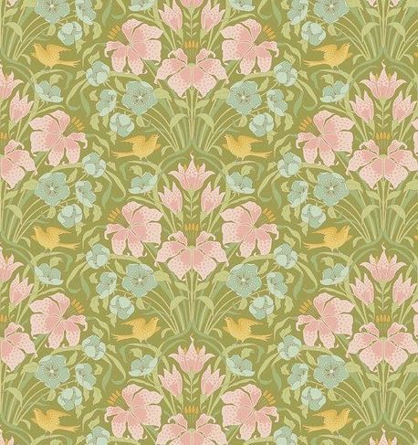 Tilda Fabrics Songbird TIL100649 Green