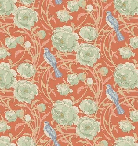Tilda Fabrics Songbird TIL100642 Coral