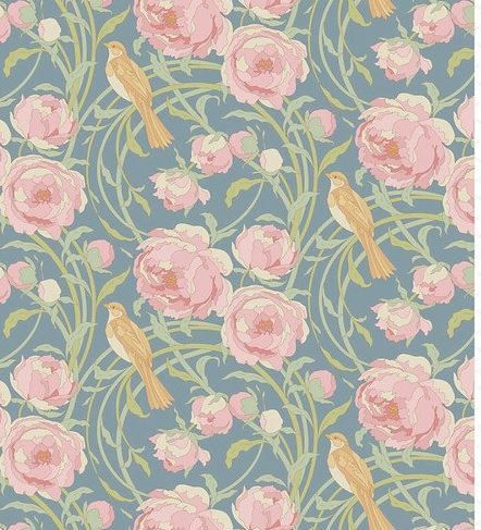 Tilda Fabrics Songbird TIL100655 Blue
