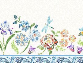 In The Beginning Fabrics Lovelies Border 23LOV 1 Multi