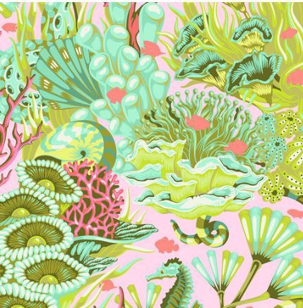 FreeSpirit Fabrics Floral Reef PWTP264.CORALLINE