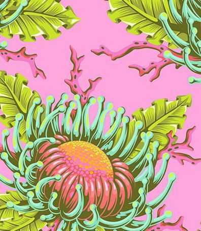 FreeSpirit Fabrics Floral Reef  PWTP265.CORALLINE