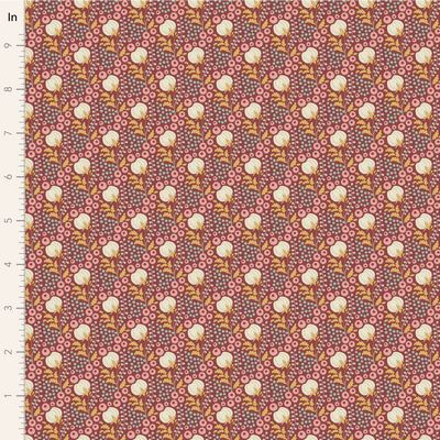 Tilda Fabrics Sanctuary Cottonfield 100564 Maroon Online