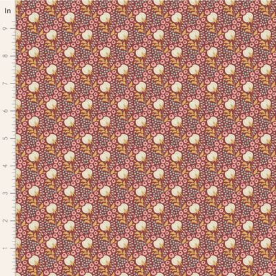 Tilda Fabrics Sanctuary Cottonfield 100564 Maroon Online