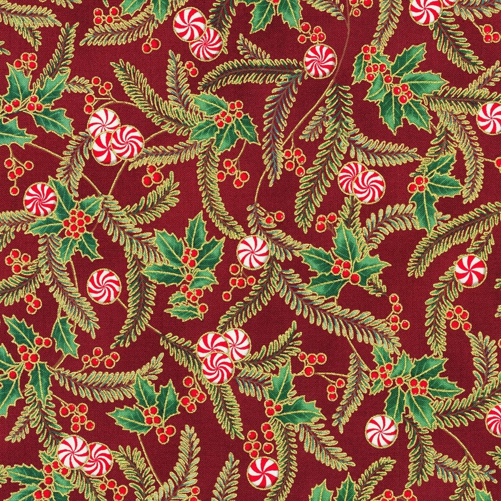Robert Kaufman Holiday Flourish 22948-113 Cranberry Online