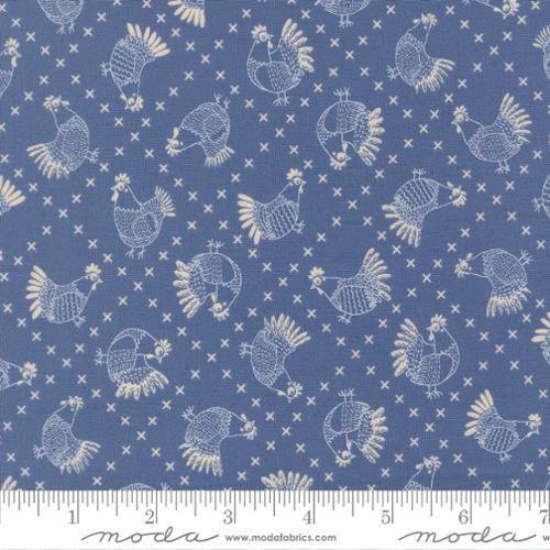 Moda Fabrics The Henhouse 48434 19 Cobalt Online