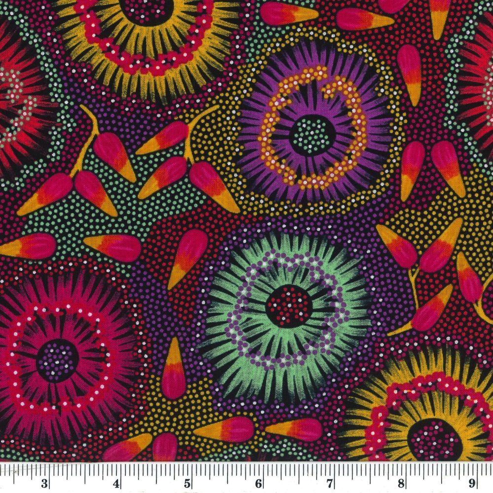 M&amp;S Textiles Australia Wild Bush Banana WBBR Red Online