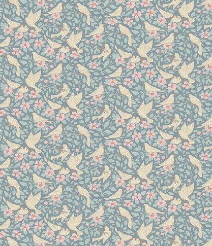 Tilda Fabrics Songbird TIL100651 Blue Online