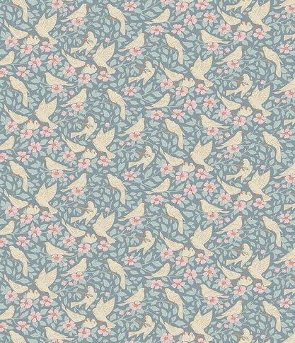 Tilda Fabrics Songbird TIL100651 Blue Online
