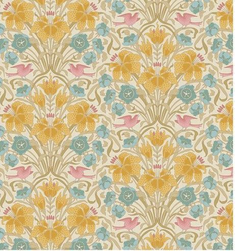 Tilda Fabrics Songbird TIL100659 Mustard Online