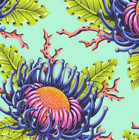 FreeSpirit Fabrics Floral Reef  PWTP265.SEAFOAM Online