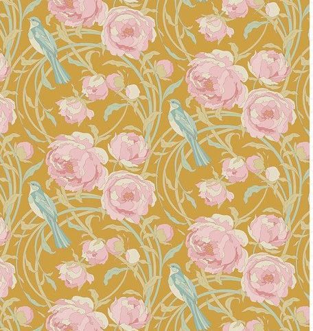 Tilda Fabrics Songbird  TIL100657 Mustard Online