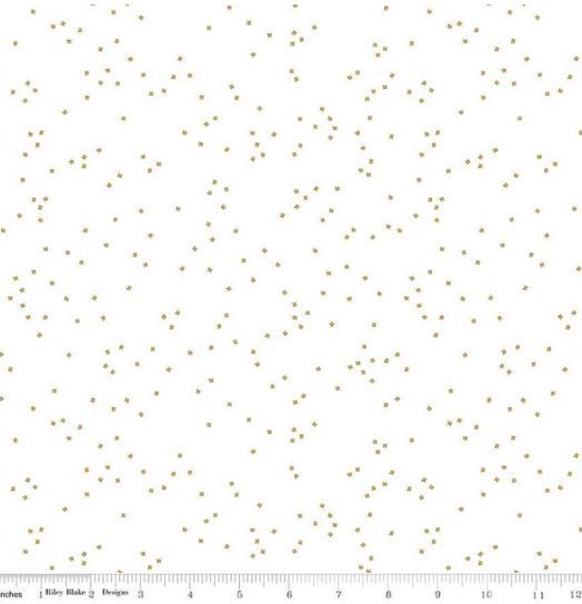 Riley Blake Blossoms on White SC730 Gold Online