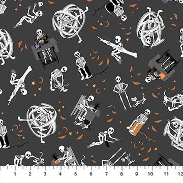 FIGO Fabrics Mr. Bones Sews 91074-95 Gray Online