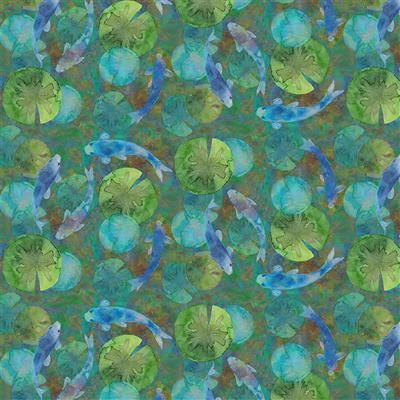 Clothworks Lily Pond Y4621-104 Teal Online