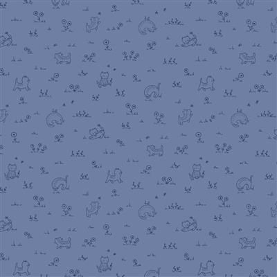 Clothworks Kitten Fun Y4570-88 Denim Online