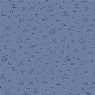 Clothworks Kitten Fun Y4570-88 Denim Online