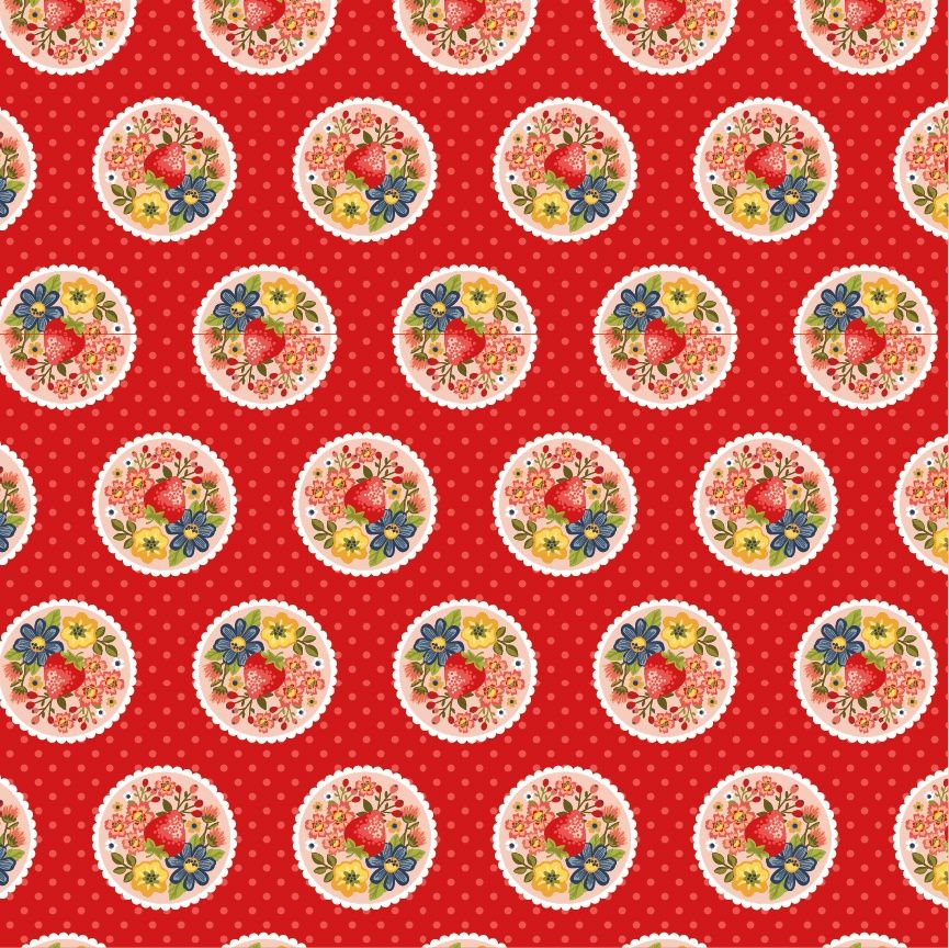 Poppie Cotton Betsy's Sewing Kit Strawberry Pie BK22107 Red Online