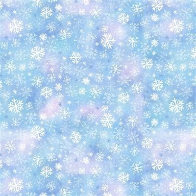 Clothworks Snowtime  Digital  Y4554-29 Light Blue Online
