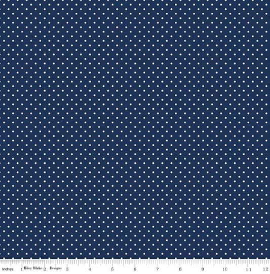 Riley Blake Swiss Dot White on Navy C670 21 Navy Online