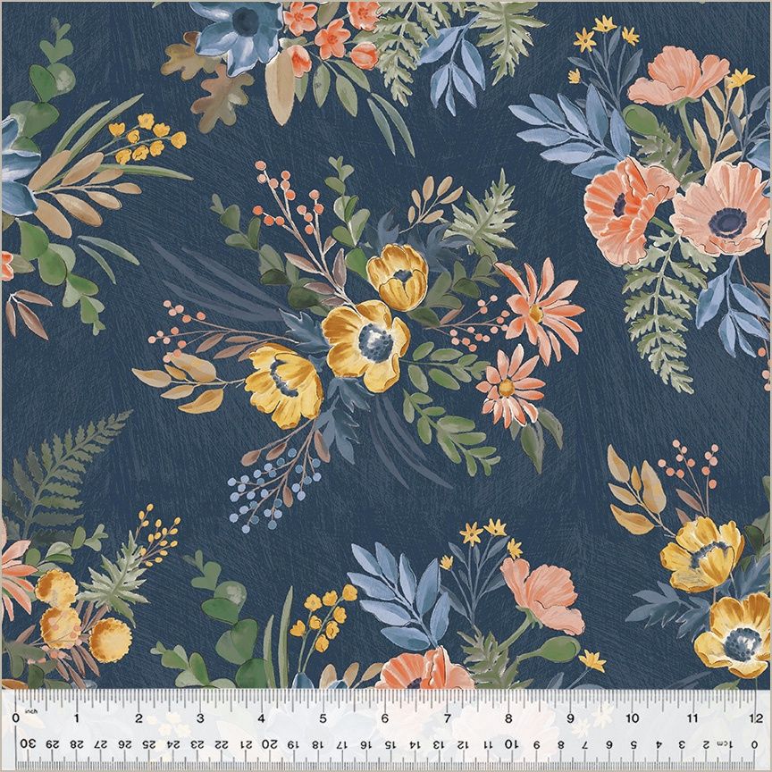 Windham Fabrics Flower Shop 54174-2 Indigo Online
