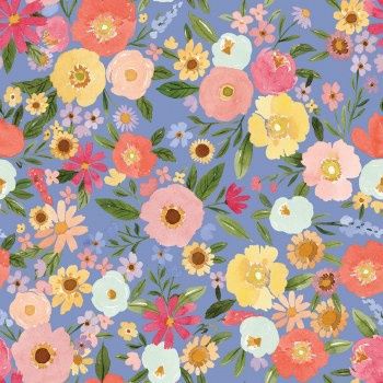 Riley Blake Flora No.6 Main C14460-Periwinkle Online