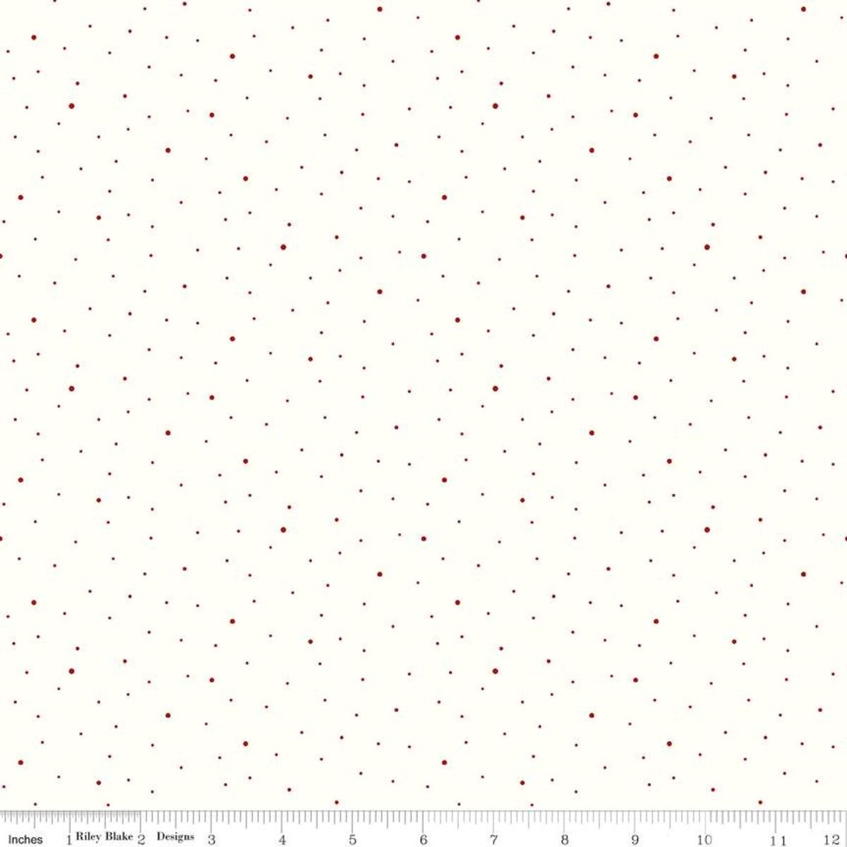 Riley Blake Dapple Dot C645 White/Barnred Online