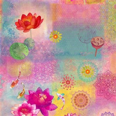 Clothworks Lily Pond  Y4618-121 Orchid Online