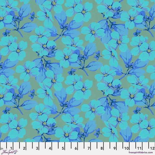 FreeSpirit Fabrics Nation of Flowers PWMN051.Aqua Online