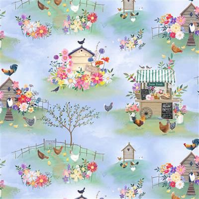 Clothworks Simple Life Digital Y4330-87 Light Denim Online