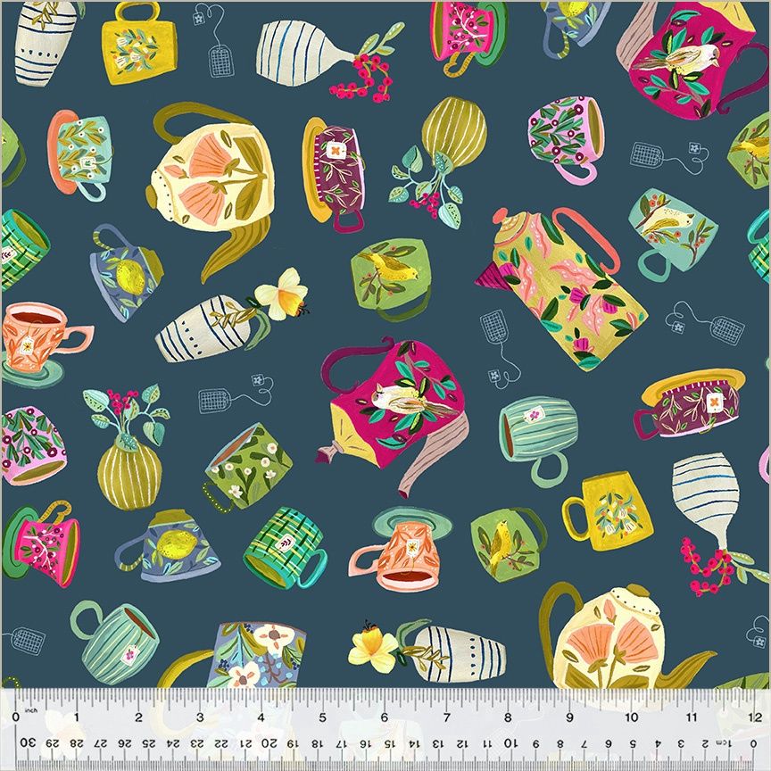 Windham Fabrics Tea Cup 54217-3 Indigo Online