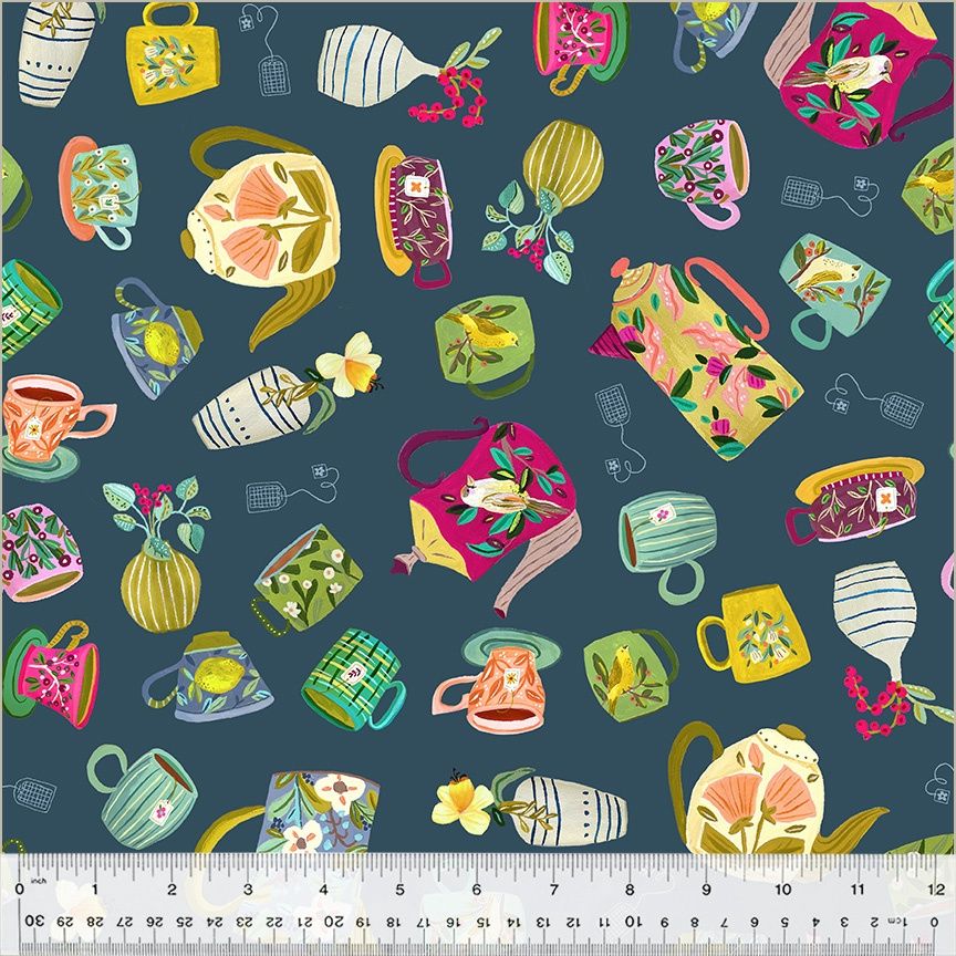 Windham Fabrics Tea Cup 54217-3 Indigo Online