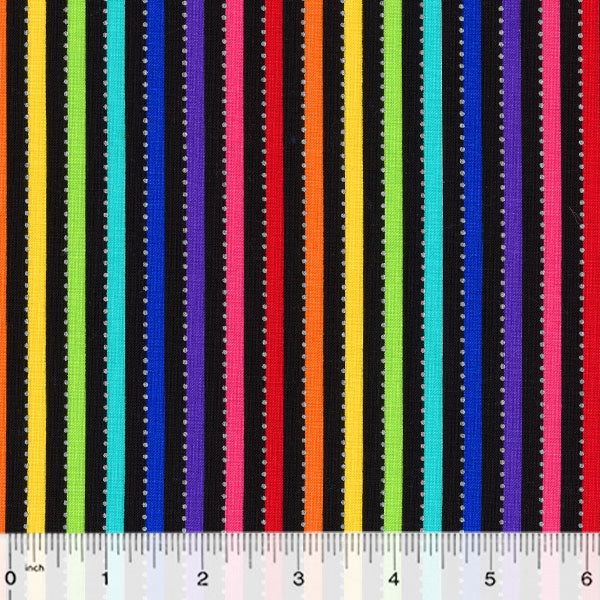 Anthology Fabrics BeColourful Multi Black Beaded Stripe BC28Q 15 Online