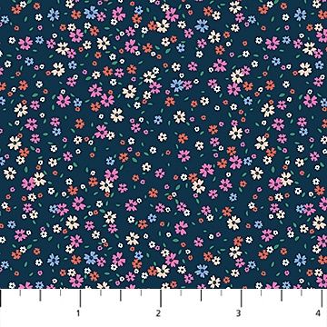 FIGO Fabrics Pocket Posies 91200-49 Navy Online