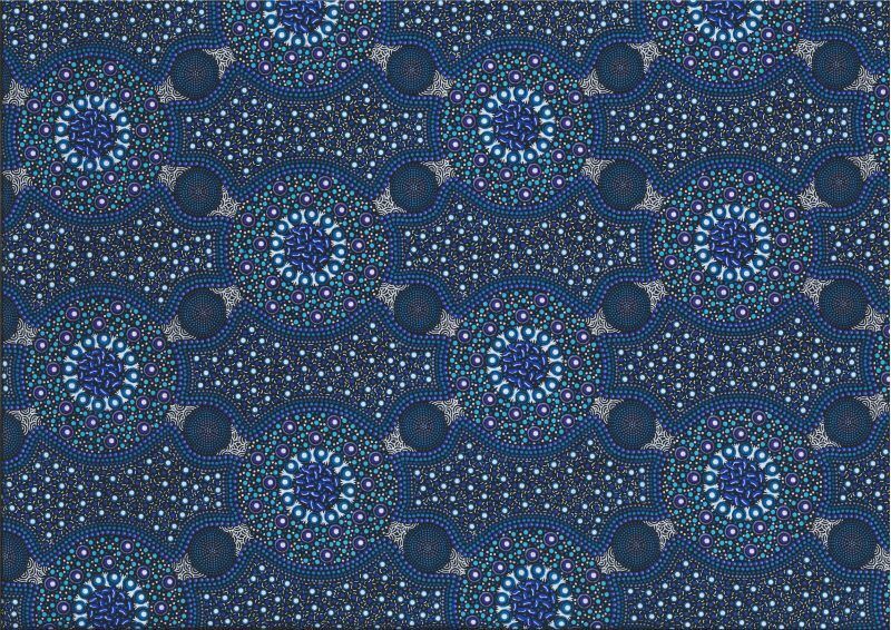 M&amp;S Textiles Australia Bush Flowers BFLBL Blue Online