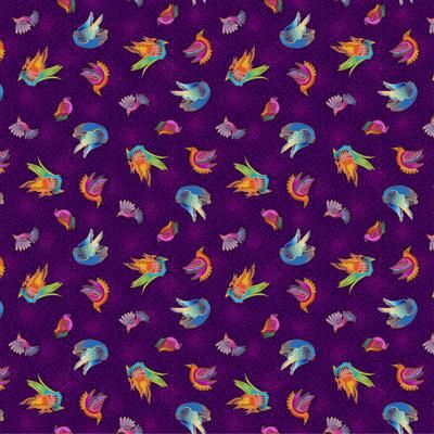 Clothworks Fantasticats Digital Y4346-28 Dark Purple Online