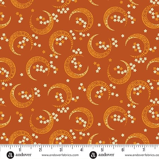 Andover Fabrics Midnight Moon  A-1528-O Pumpkin Online