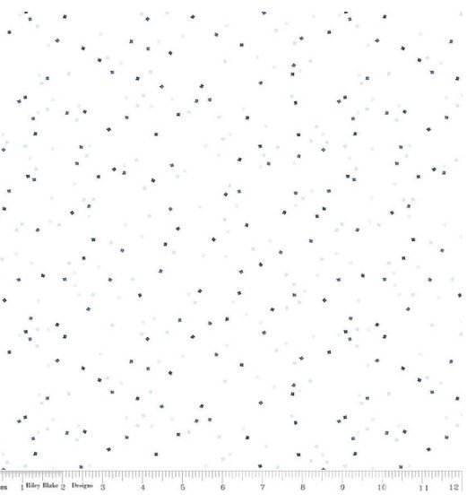 Riley Blake Blossoms on White C730  Blue Carolina Online