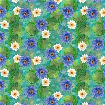 Clothworks Lily Pond Y4623-104 Teal Online