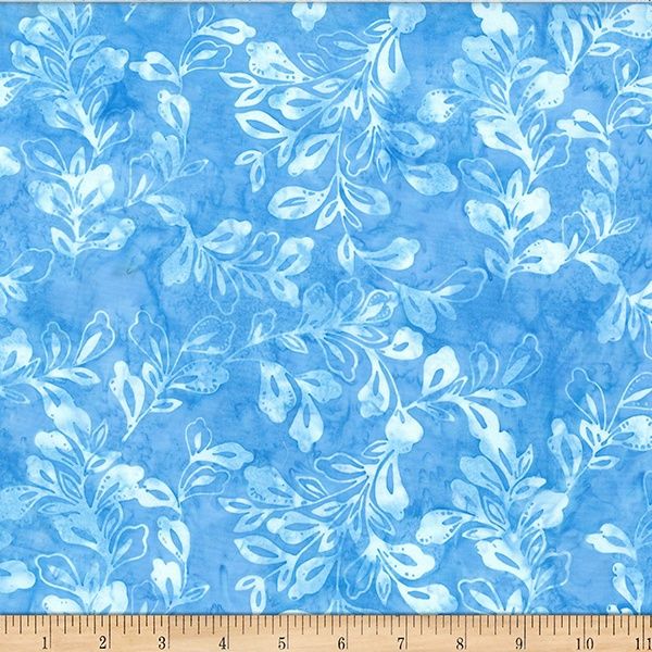 Hoffman Bali Batik Decorative Leaves W2583 1 Azure Online