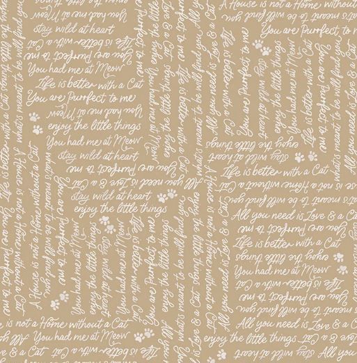 Windham Fabrics Petal and Purr 54592-2 Taupe Online