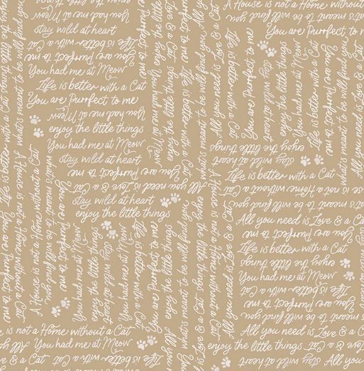 Windham Fabrics Petal and Purr 54592-2 Taupe Online