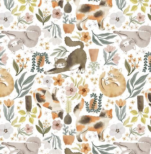 Windham Fabrics Petal and Purr 54586-1 White Online