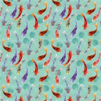 Clothworks Lily Pond Y4624-103 Light Teal Online