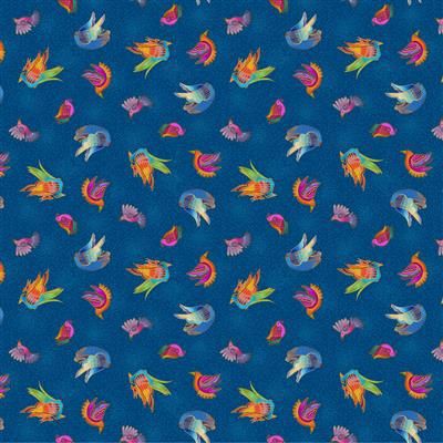Clothworks Fantasticats Digital Y4346-90 Blue Online