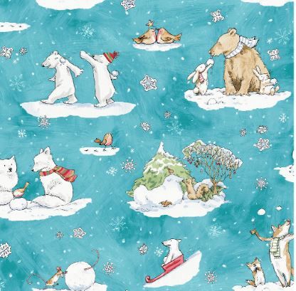 Clothworks Snowtime  Y4550-33 Aqua Online
