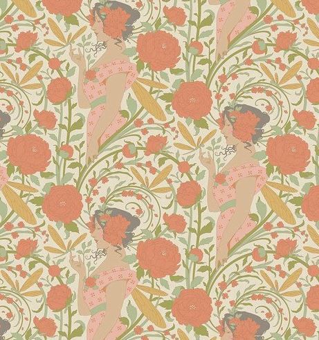 Tilda Fabrics Songbird TIL100643 Coral Online
