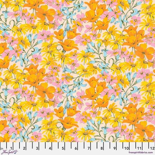 FreeSpirit Fabrics Nation of Flowers PWMN054.Golden Online